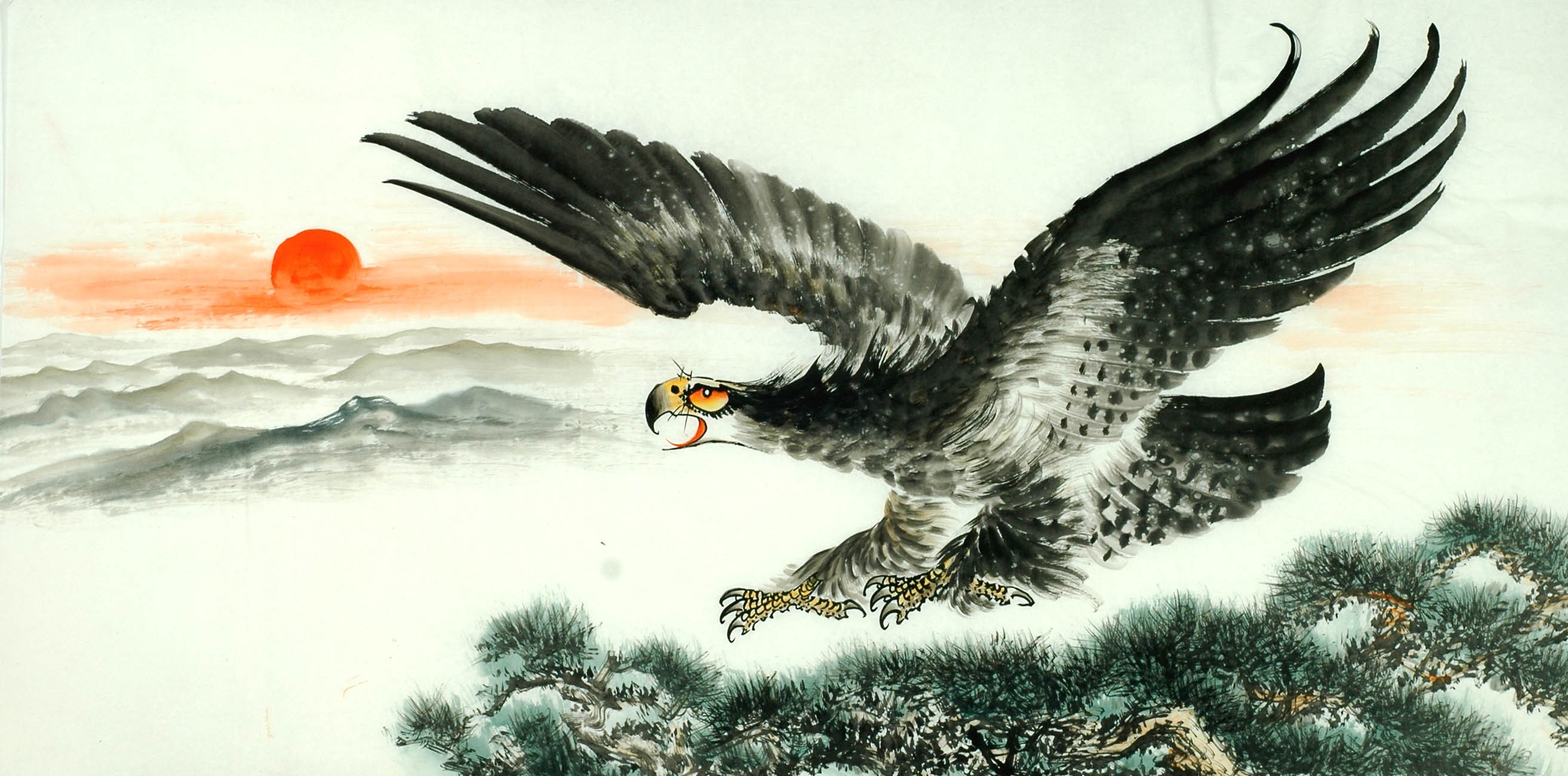 Chinese Eagle Painting - CNAG011294