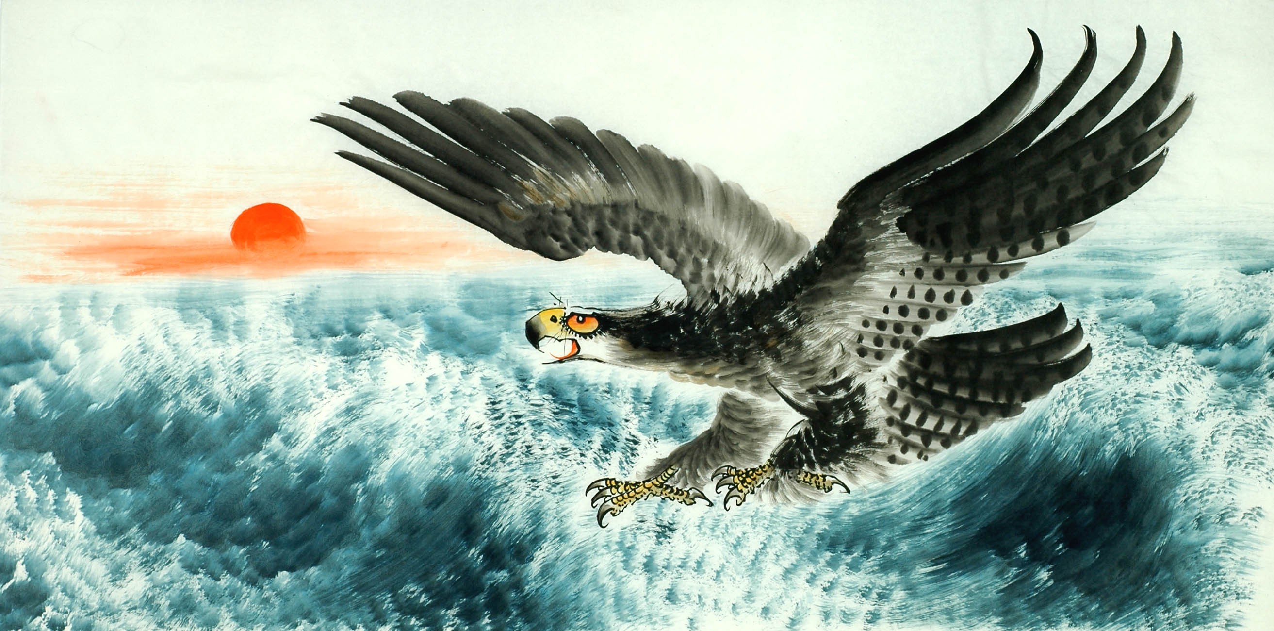 Chinese Eagle Painting - CNAG011296