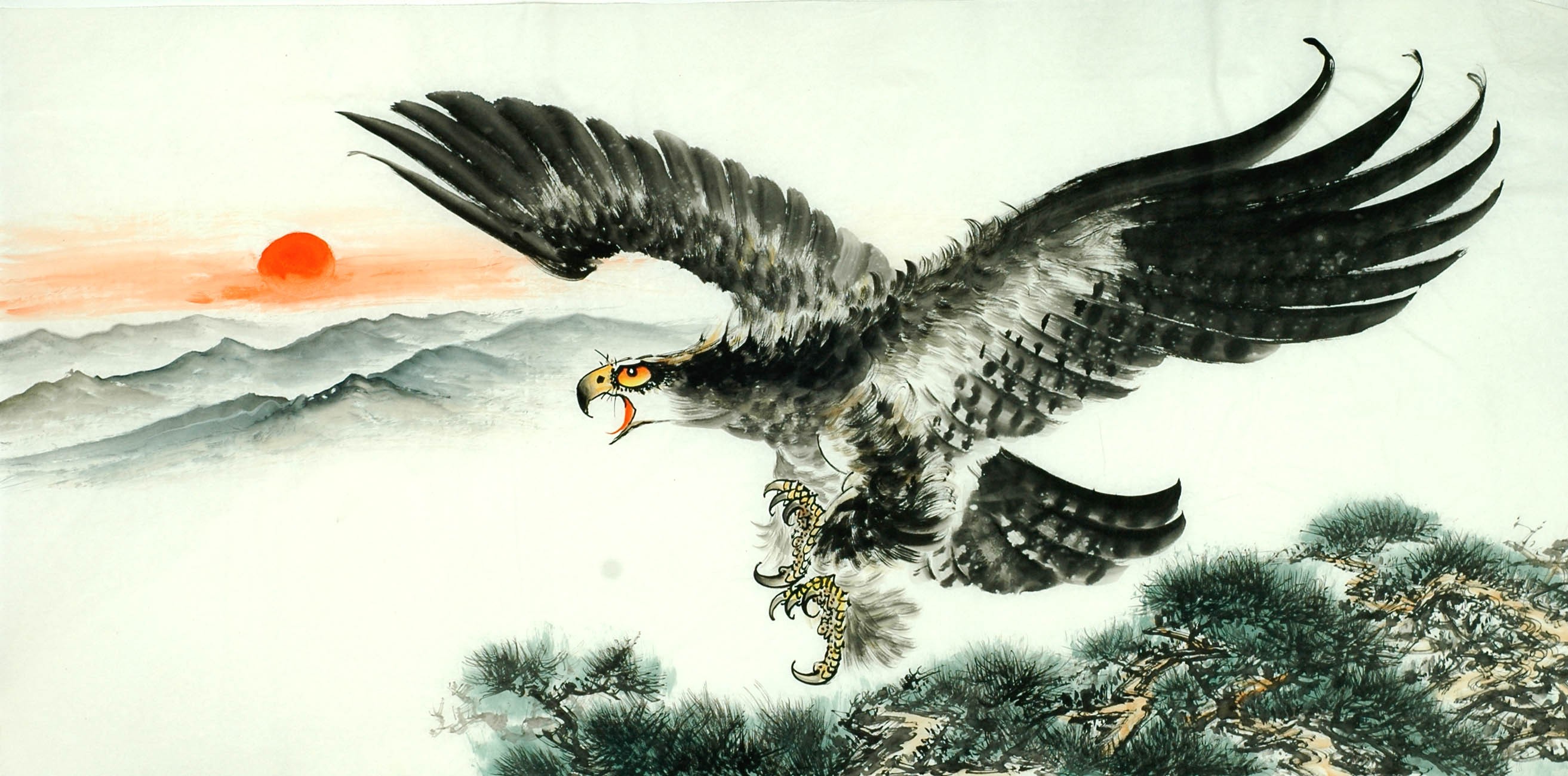 Chinese Eagle Painting - CNAG011297