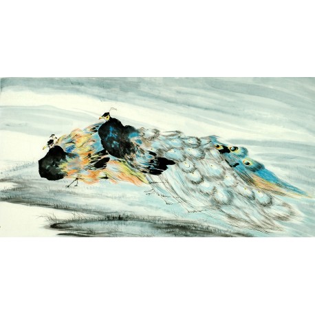 Chinese Peacock Painting - CNAG011300