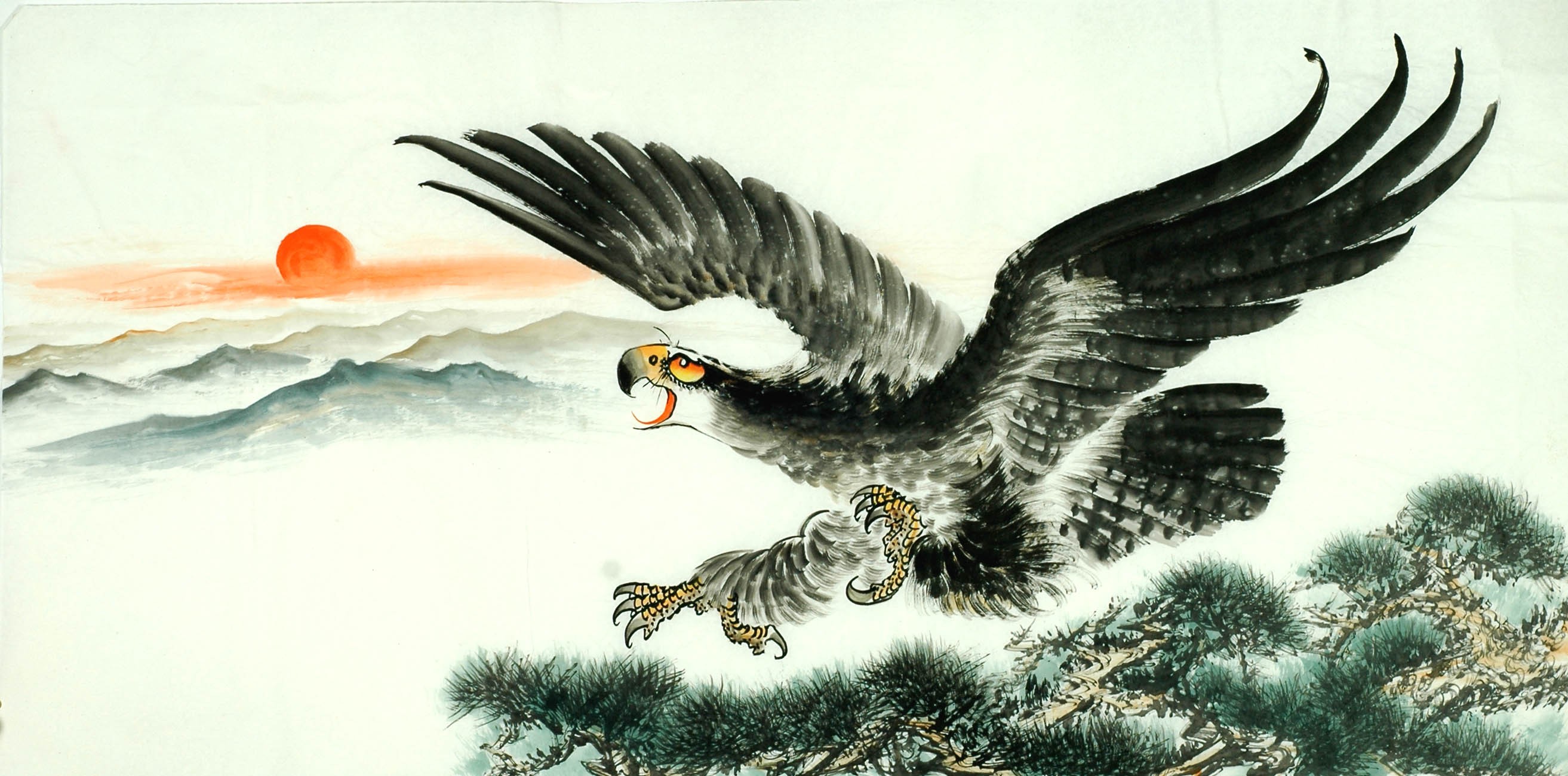 Chinese Eagle Painting - CNAG011307