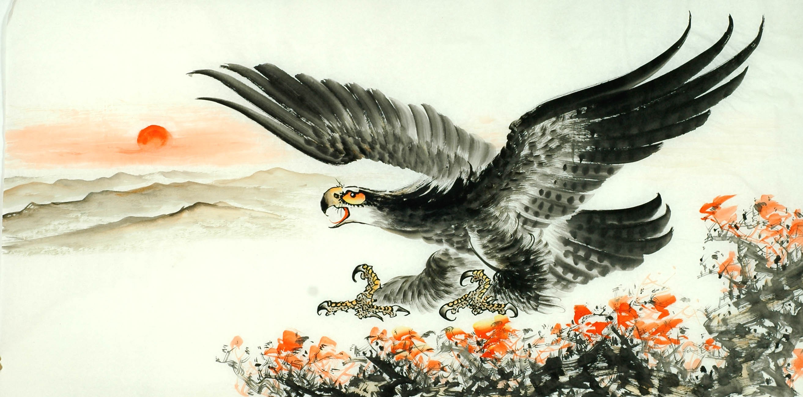 Chinese Eagle Painting - CNAG011309