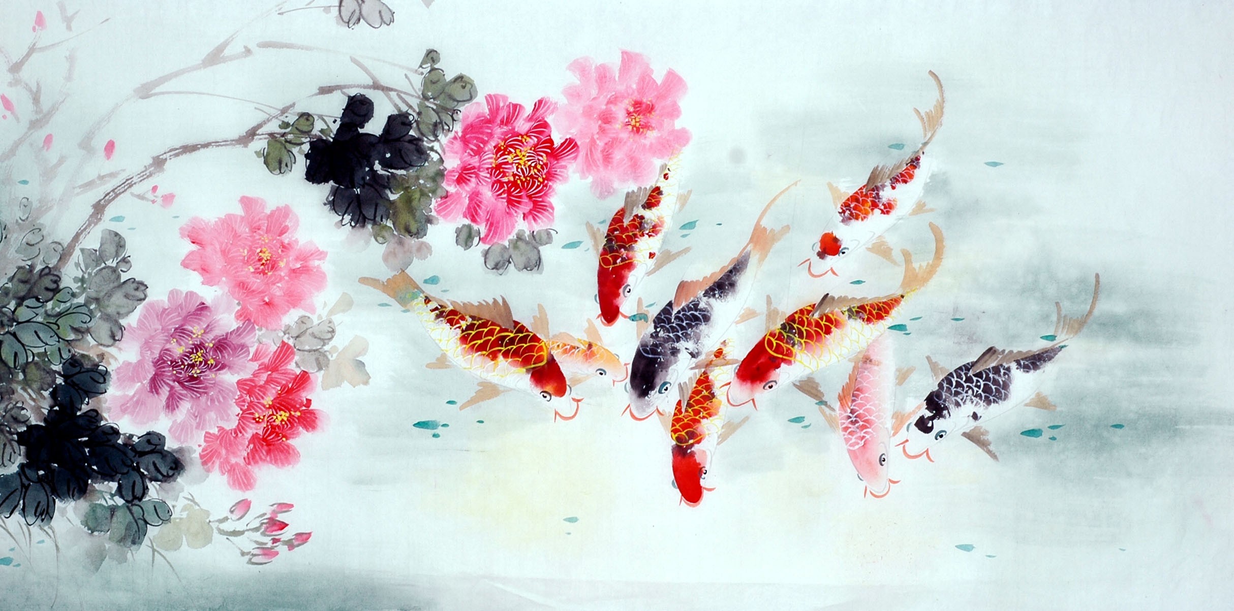 Chinese Carp Painting - CNAG011452