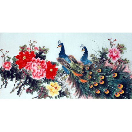 Chinese Peacock Painting - CNAG013324