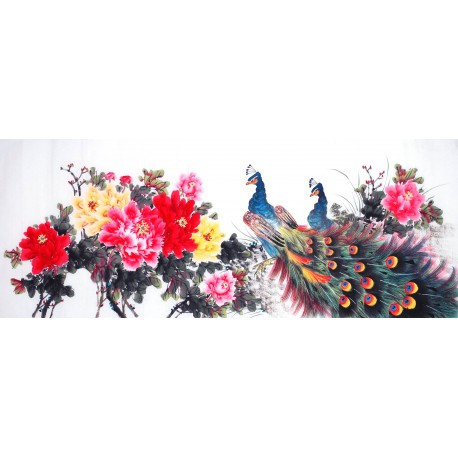 Chinese Peacock Painting - CNAG013843