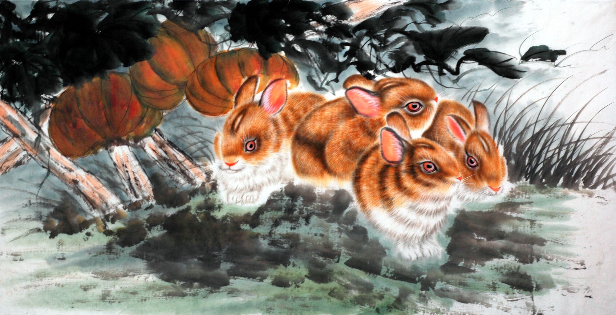 Chinese Rabbit Painting - CNAG015204