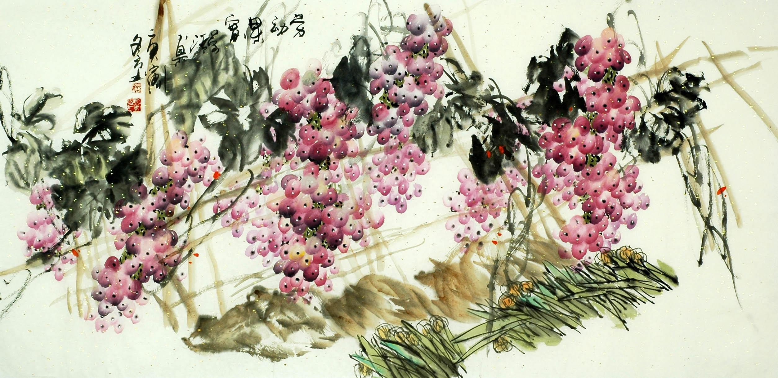 Chinese Grapes Painting - CNAG008260