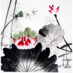Chinese Lotus Painting - CNAG009332