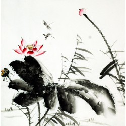 Chinese Lotus Painting - CNAG009657
