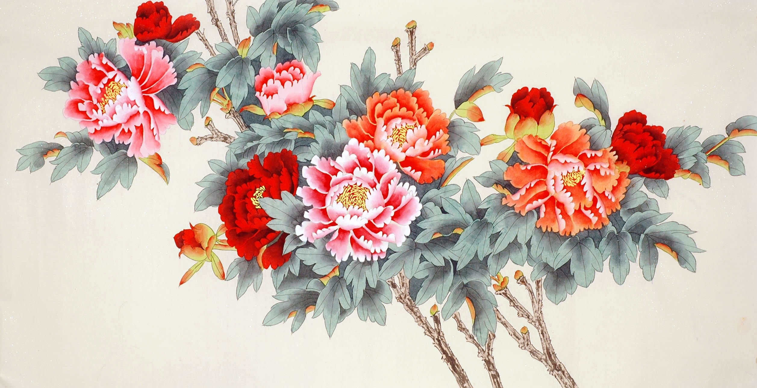 Chinese Peony Painting - CNAG010173