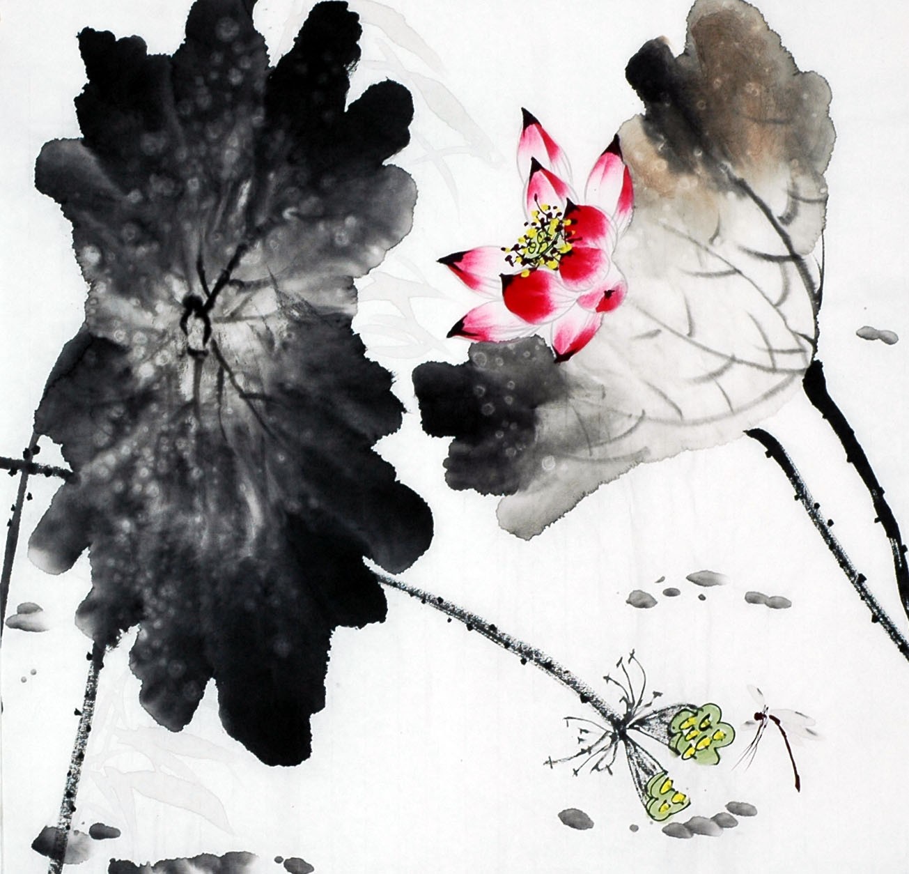 Chinese Lotus Painting - CNAG010177