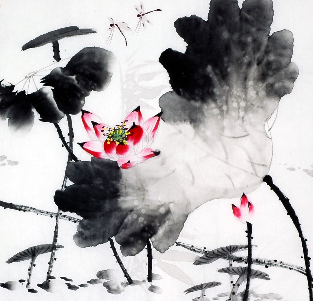 Chinese Lotus Painting - CNAG010178