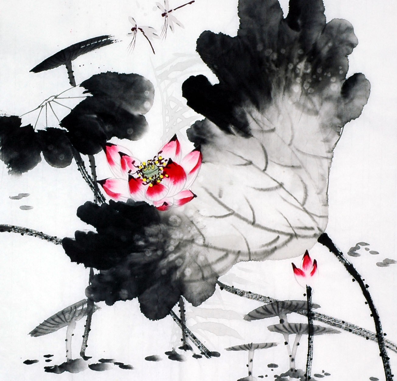Chinese Lotus Painting - CNAG010179