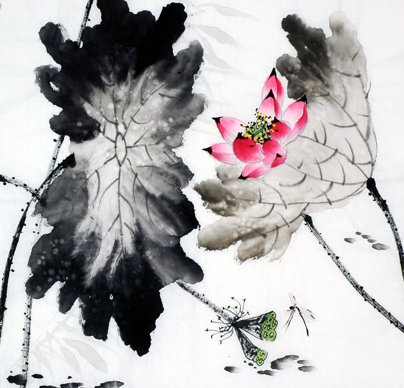 Chinese Lotus Painting - CNAG010180