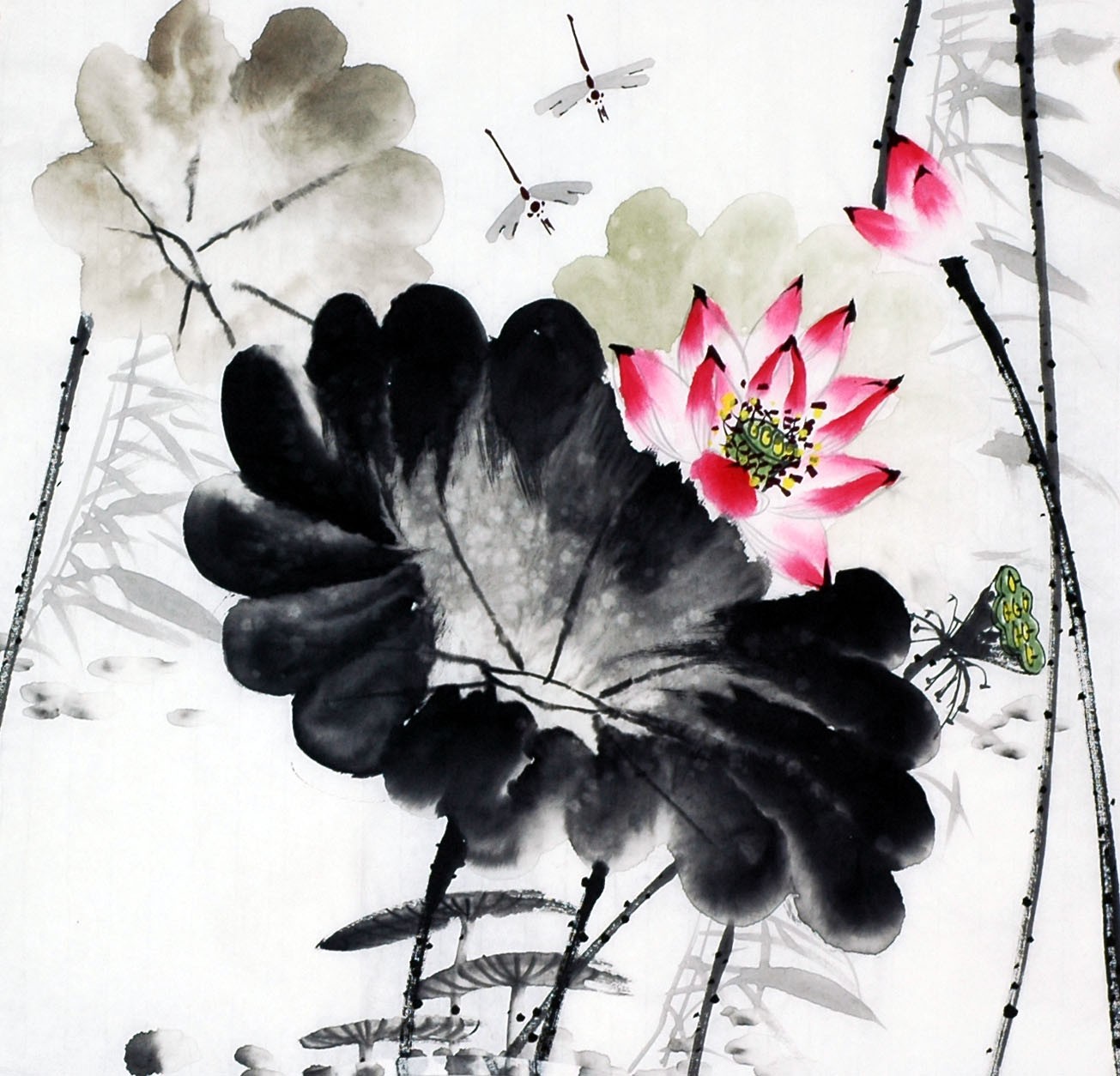 Chinese Lotus Painting - CNAG010183