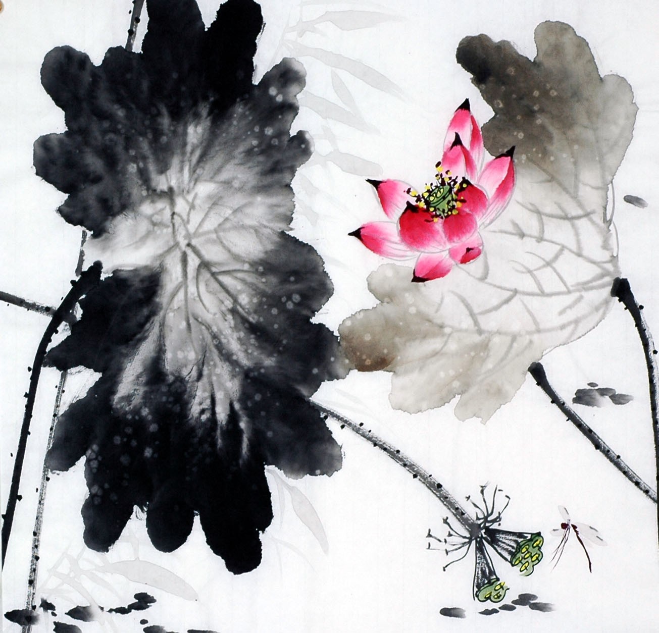 Chinese Lotus Painting - CNAG010185