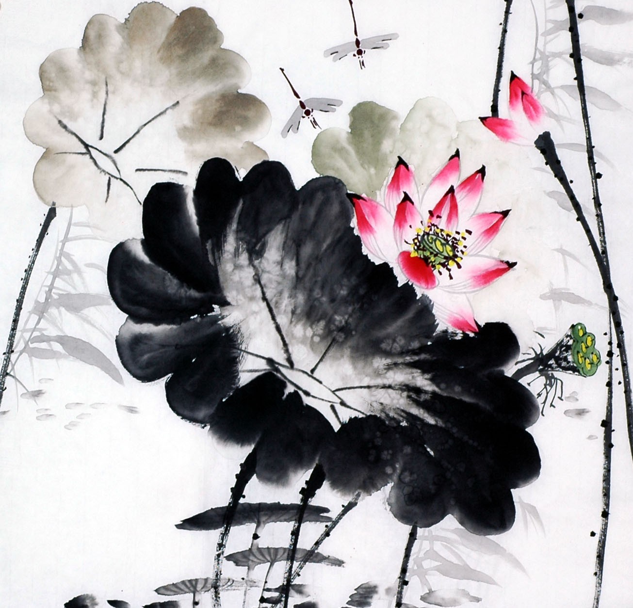 Chinese Lotus Painting - CNAG010186