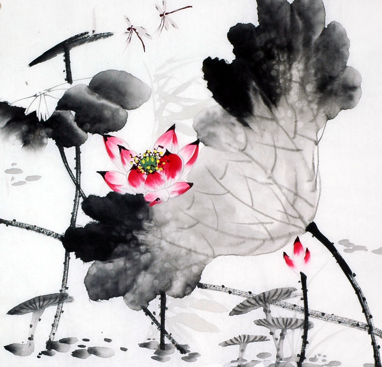 Chinese Lotus Painting - CNAG010192