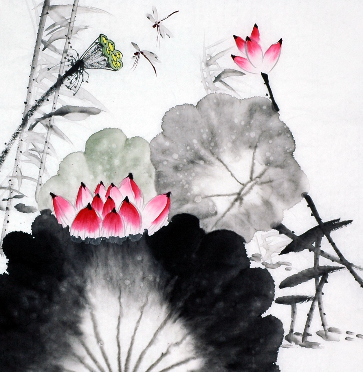 Chinese Lotus Painting - CNAG010194