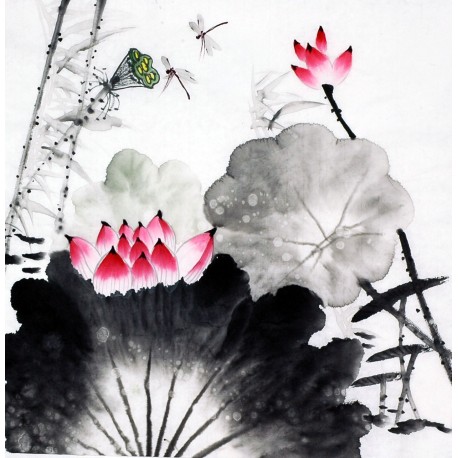 Chinese Lotus Painting - CNAG010196