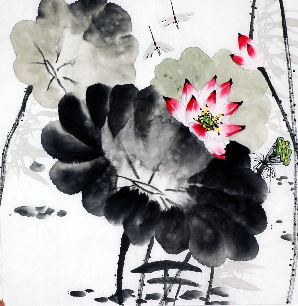 Chinese Lotus Painting - CNAG010197