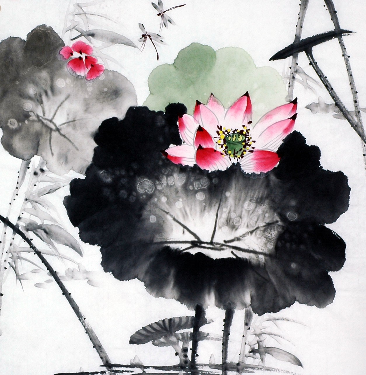 Chinese Lotus Painting - CNAG010200