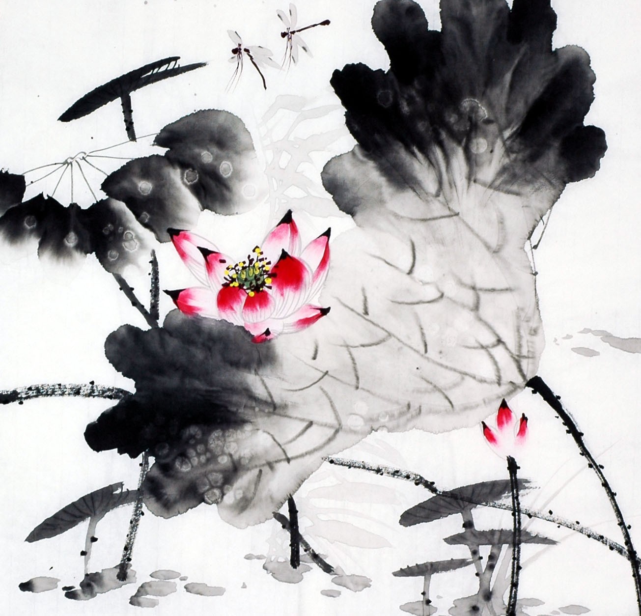Chinese Lotus Painting - CNAG010202