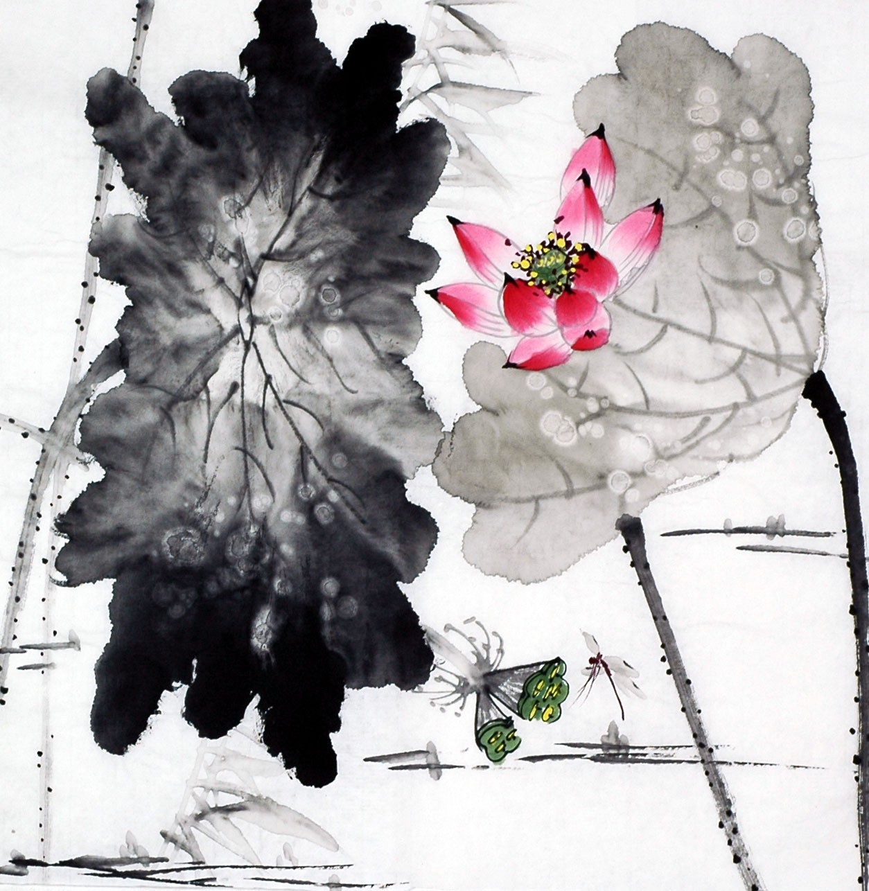 Chinese Lotus Painting - CNAG010210