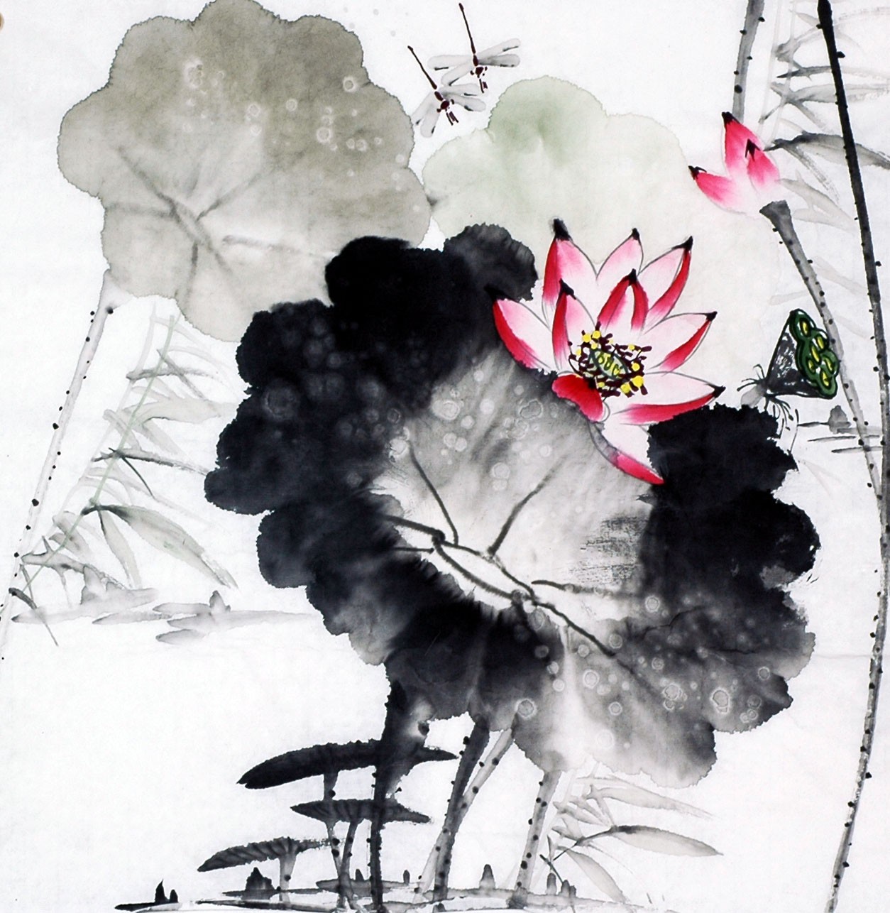 Chinese Lotus Painting - CNAG010211