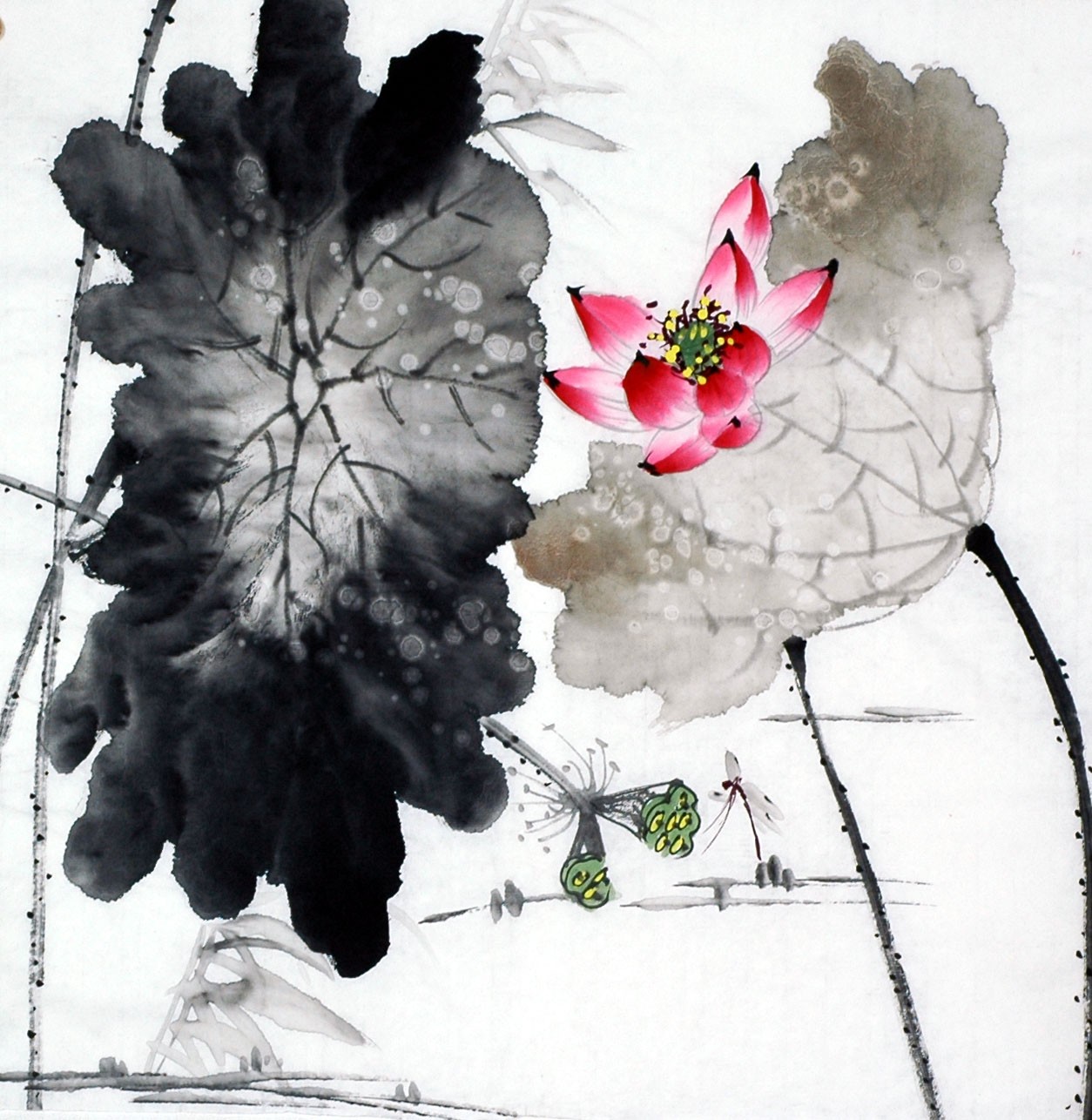 Chinese Lotus Painting - CNAG010214