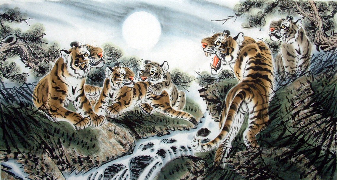 Chinese Tiger Painting - CNAG010407