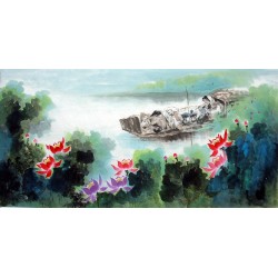 Chinese Lotus Painting - CNAG010588