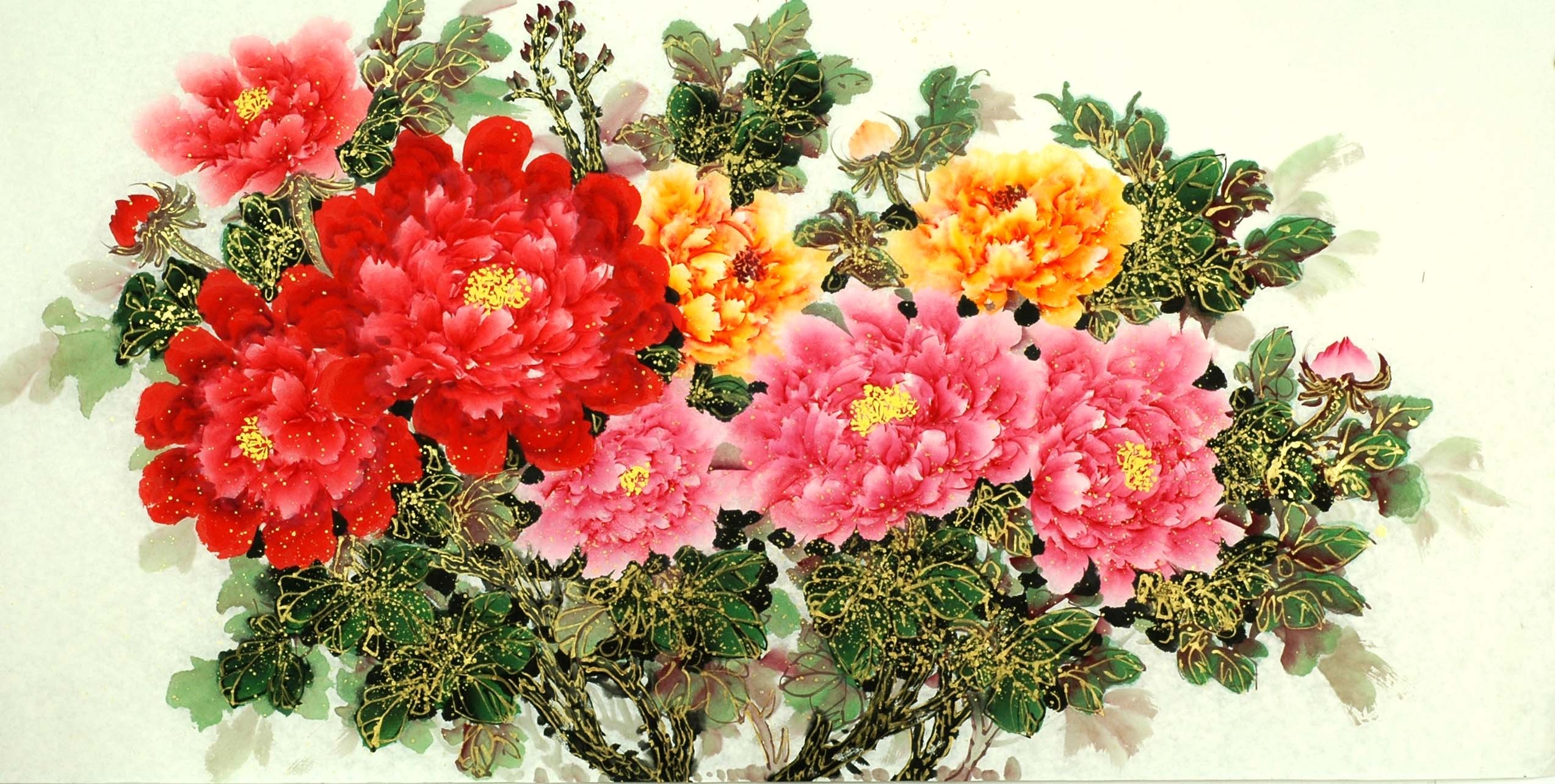 Chinese Peony Painting - CNAG010629