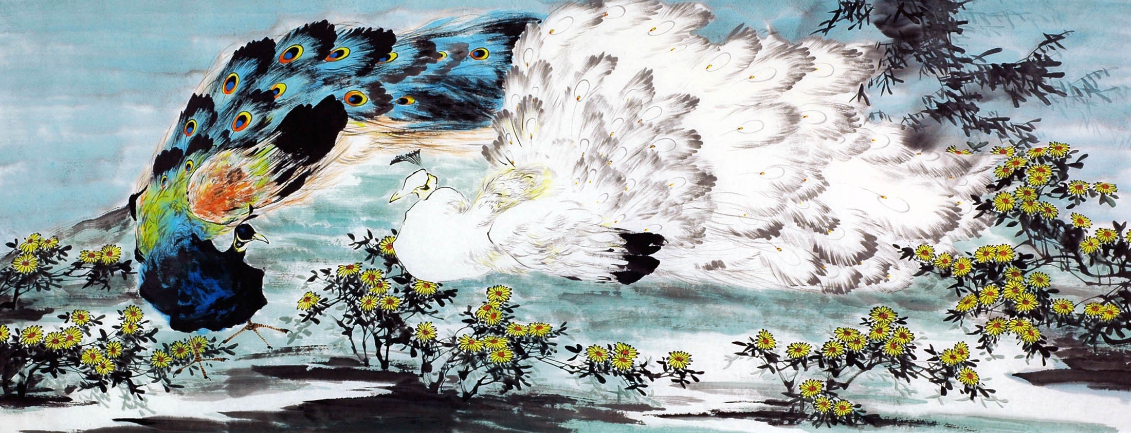 Chinese Peacock Painting - CNAG010675
