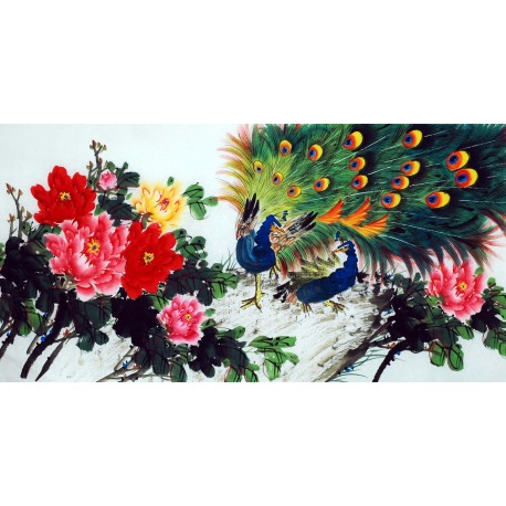 Chinese Peacock Painting - CNAG010700