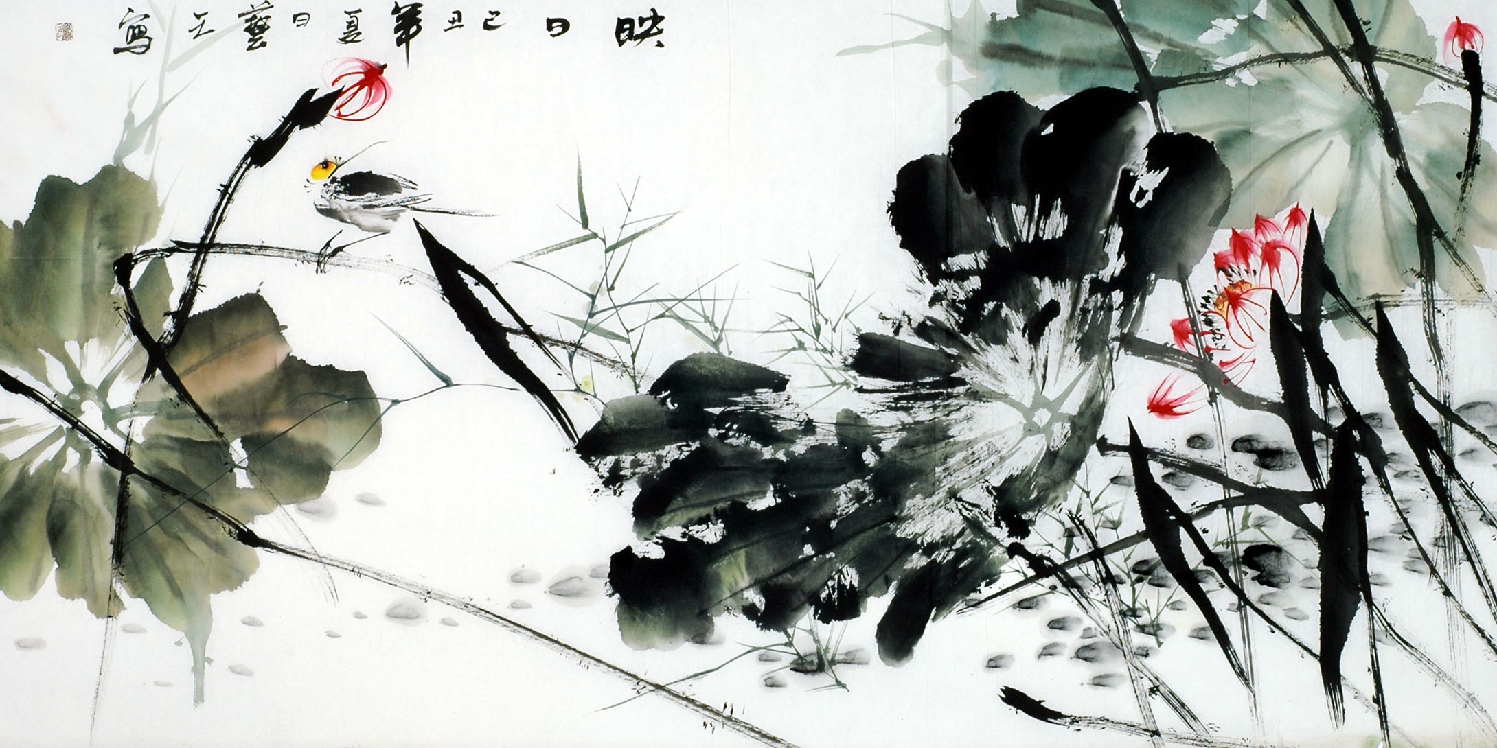Chinese Lotus Painting - CNAG011132