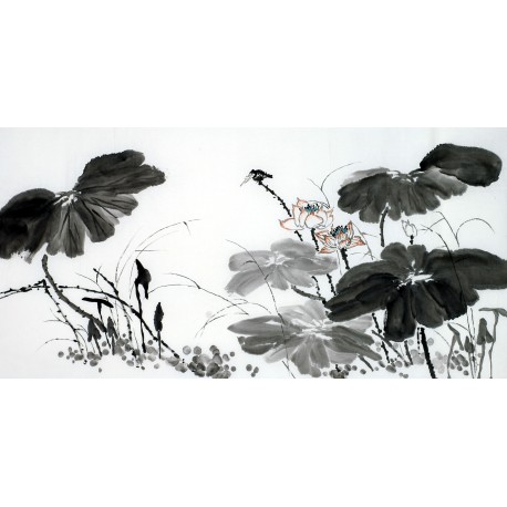 Chinese Lotus Painting - CNAG011140