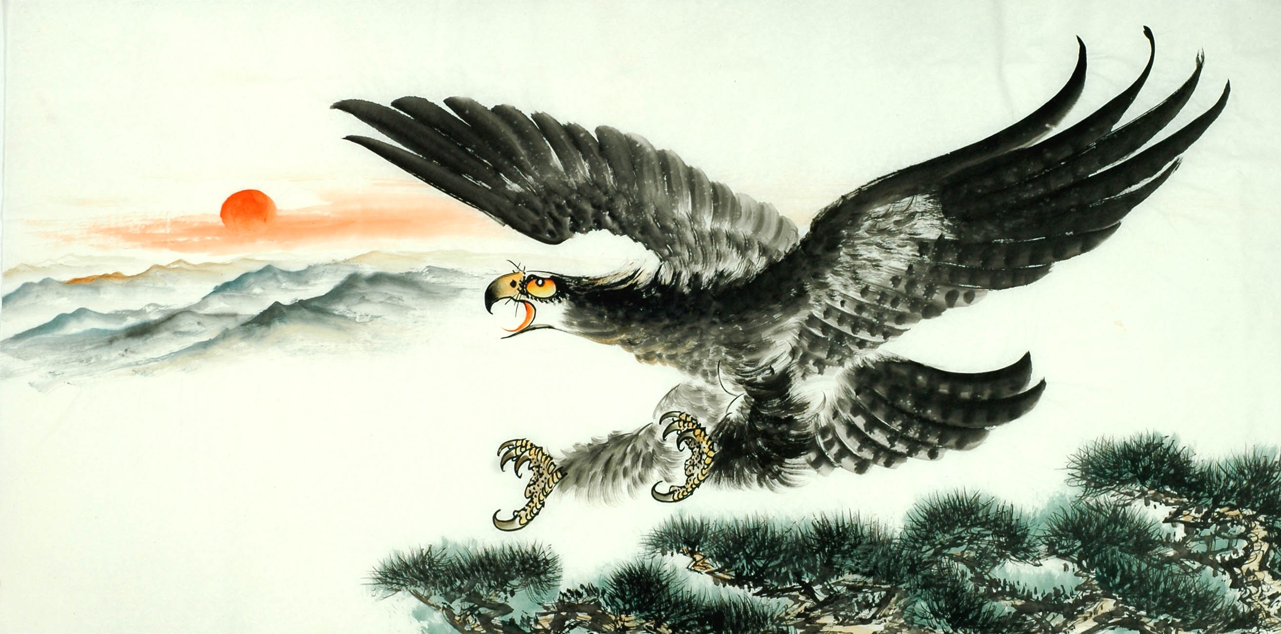 Chinese Eagle Painting - CNAG011293