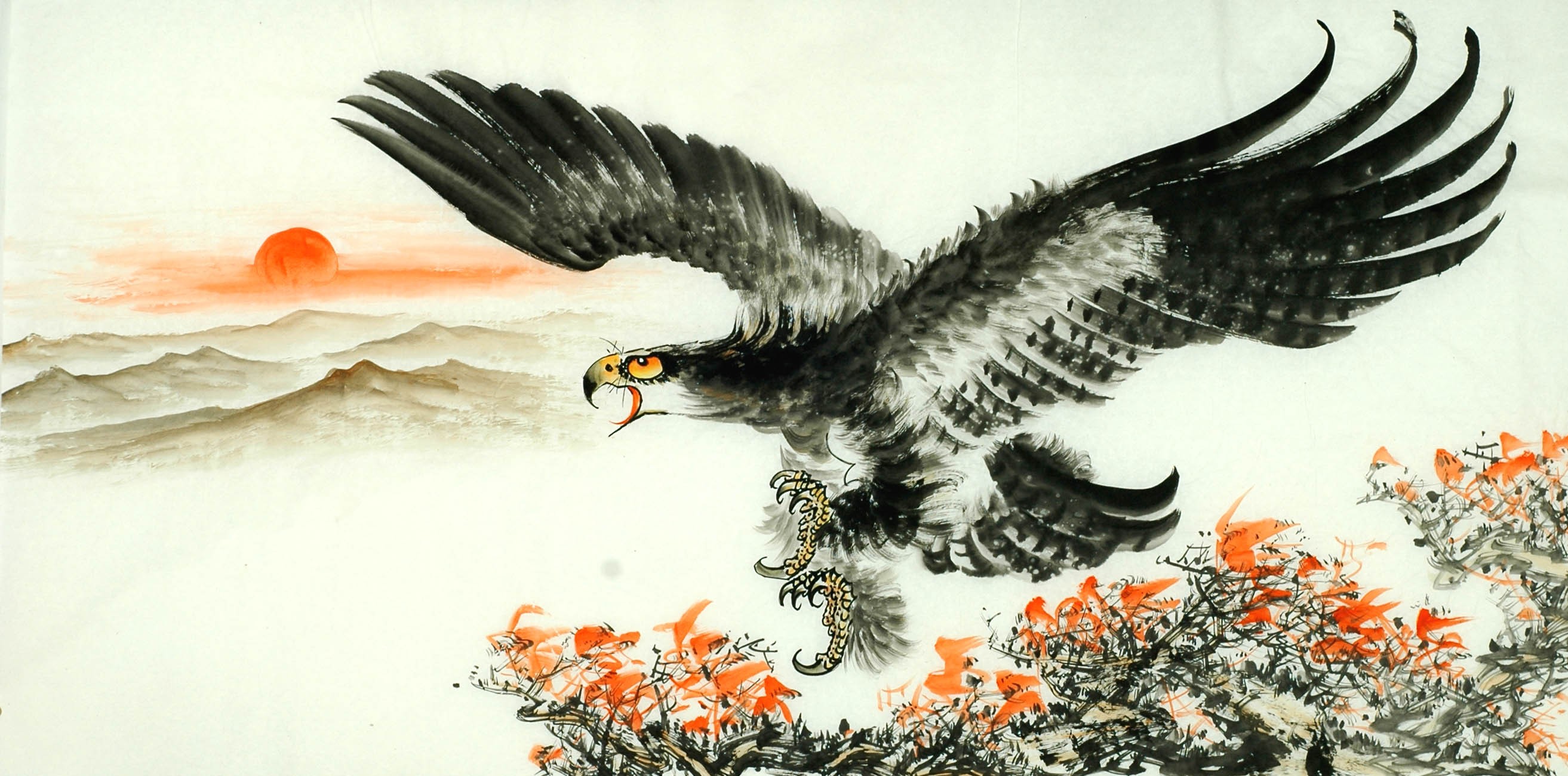 Chinese Eagle Painting - CNAG011346