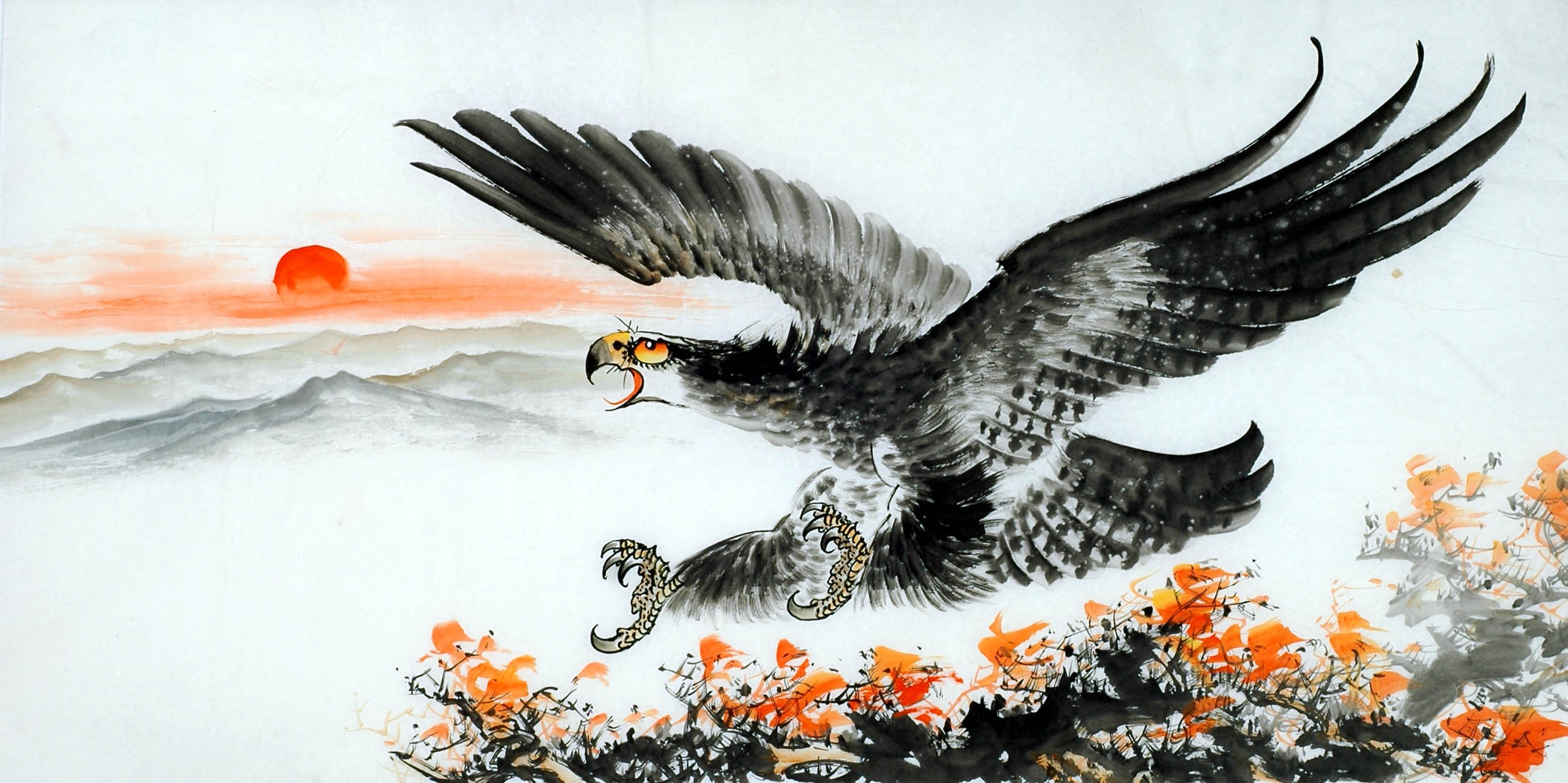 Chinese Eagle Painting - CNAG011350