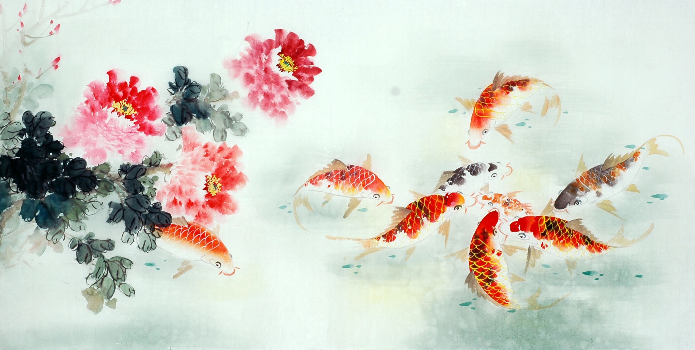 Chinese Carp Painting - CNAG011408