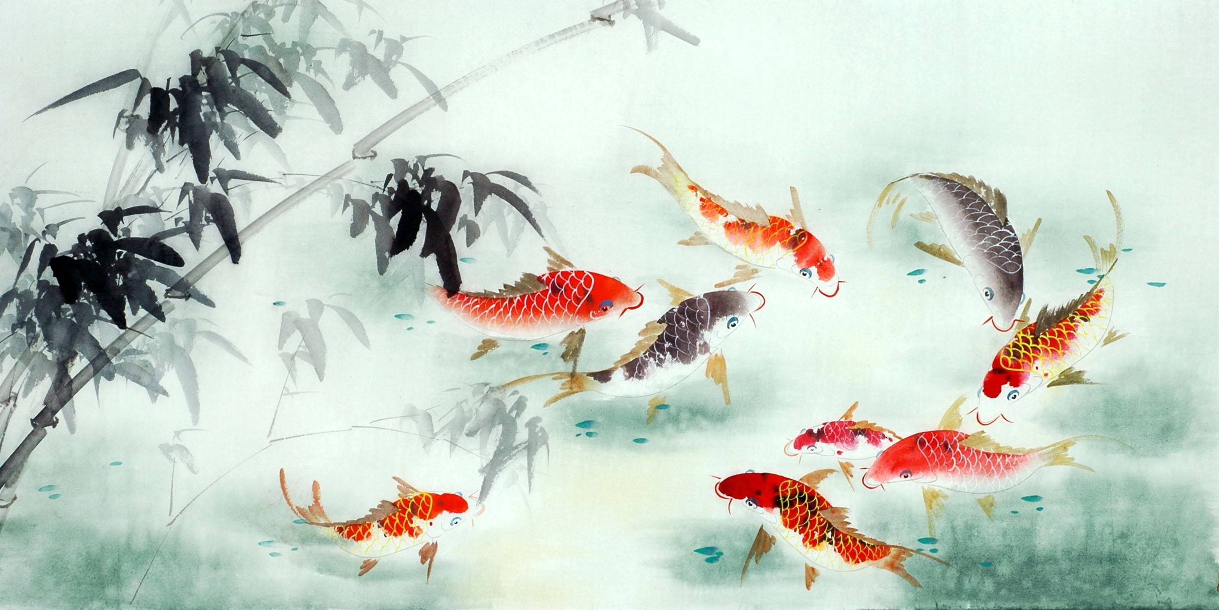 Chinese Carp Painting - CNAG011426
