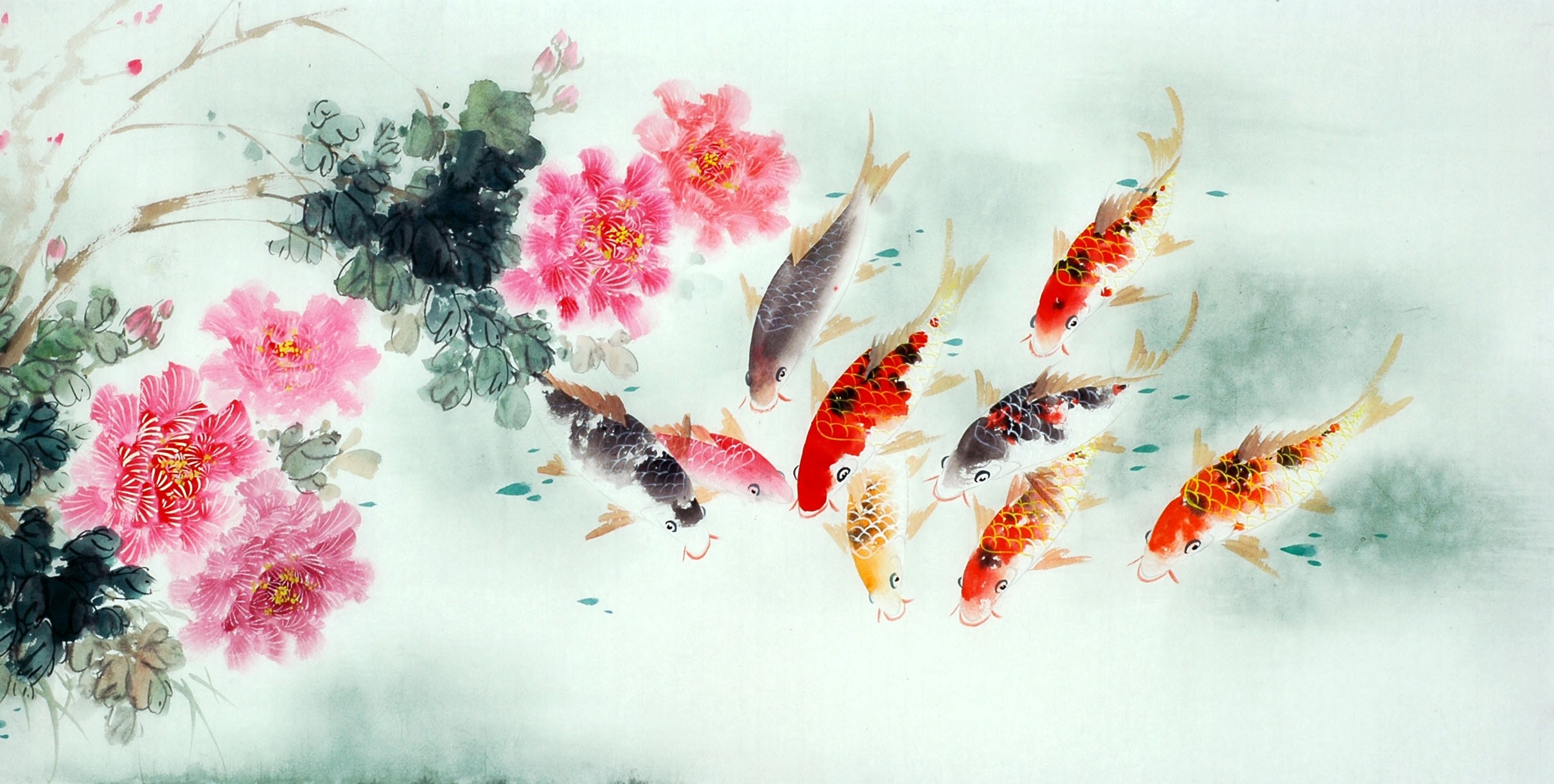 Chinese Carp Painting - CNAG011428