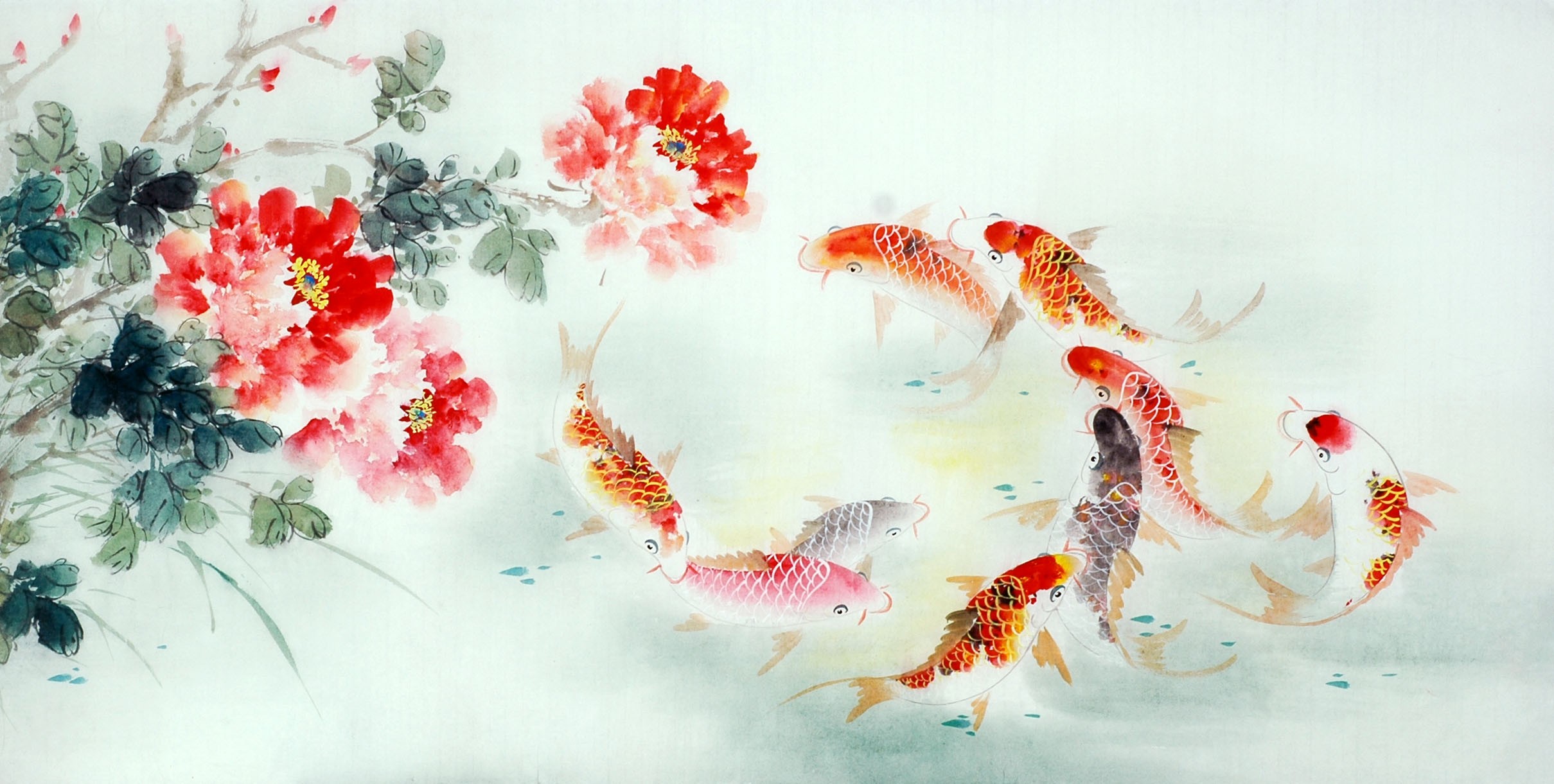 Chinese Carp Painting - CNAG011429