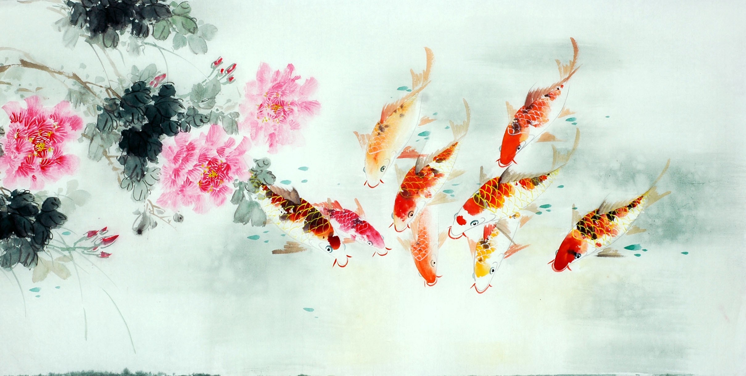 Chinese Carp Painting - CNAG011430