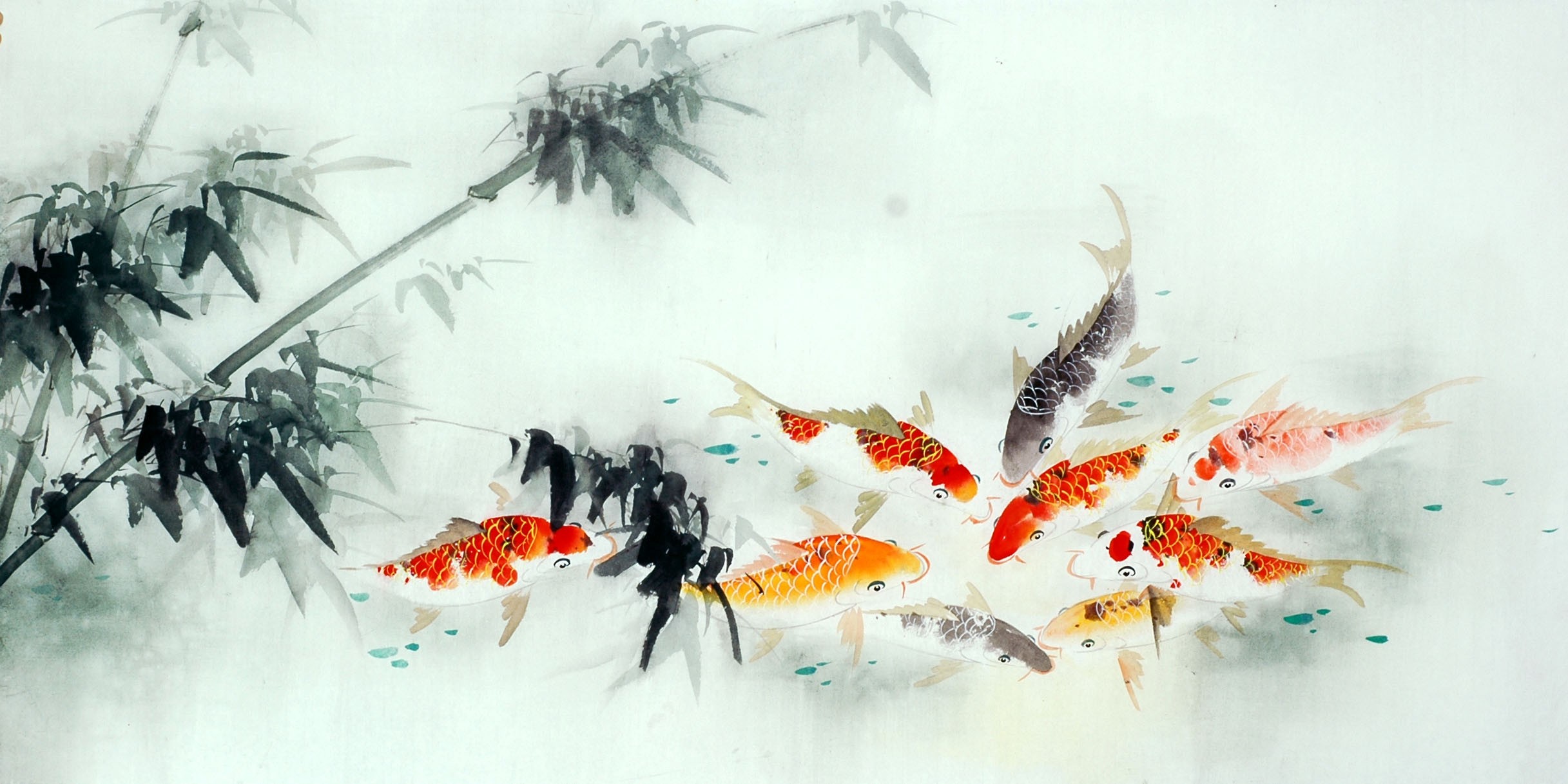 Chinese Carp Painting - CNAG011433