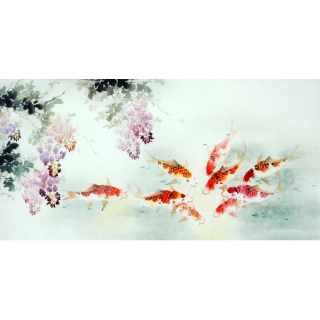 Chinese Carp Painting - CNAG011435