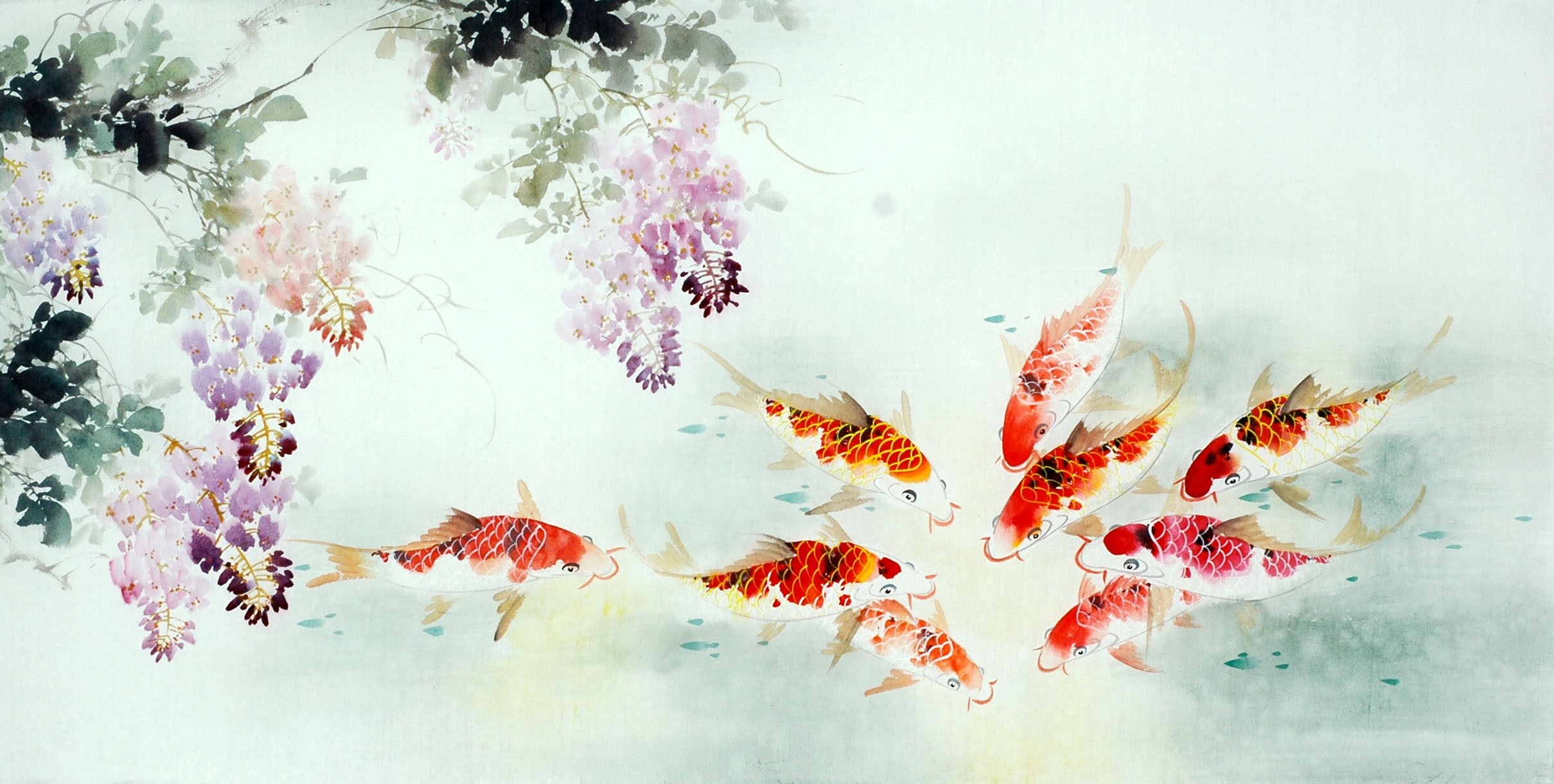 Chinese Carp Painting - CNAG011435