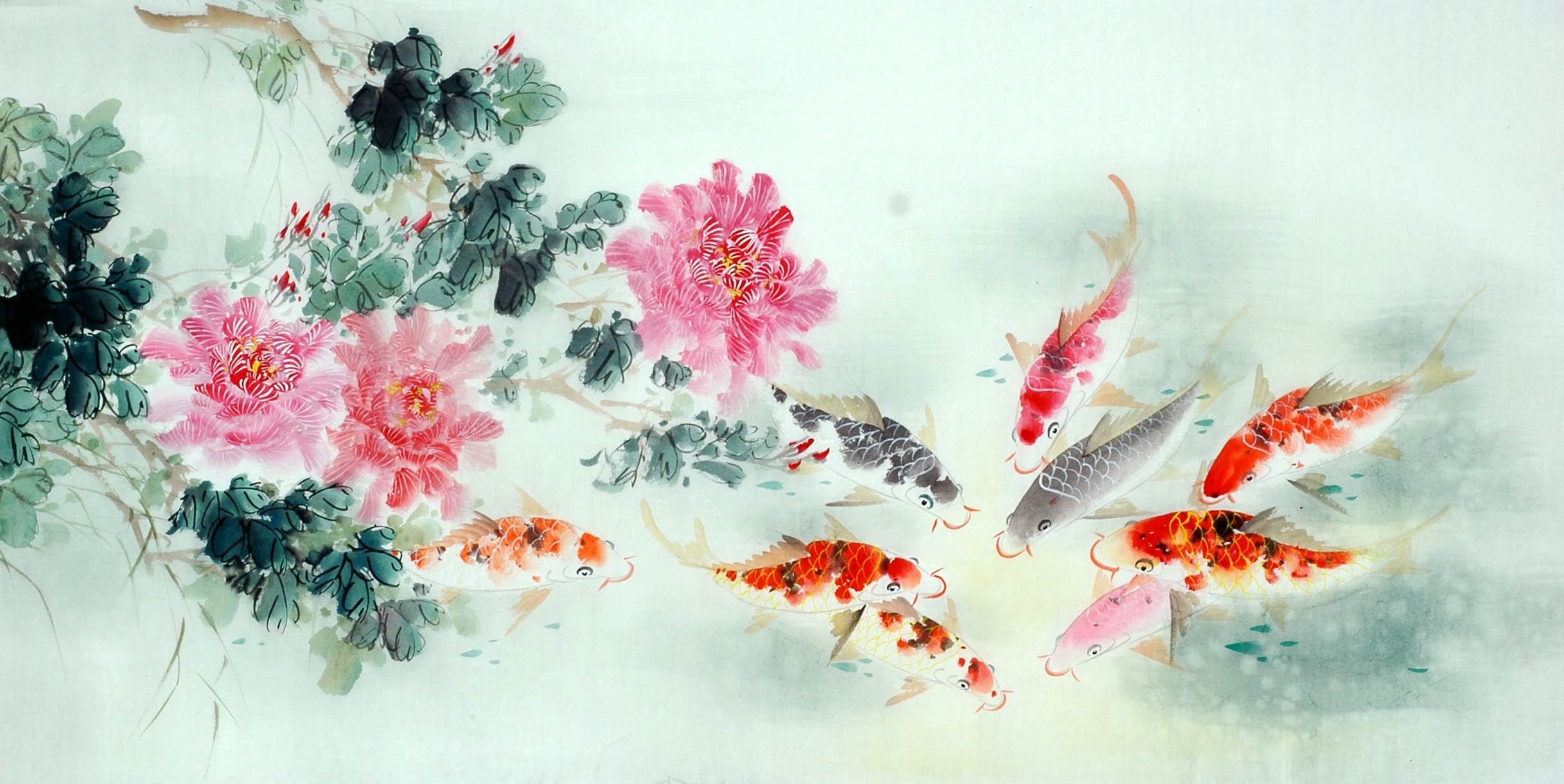 Chinese Carp Painting - CNAG011436