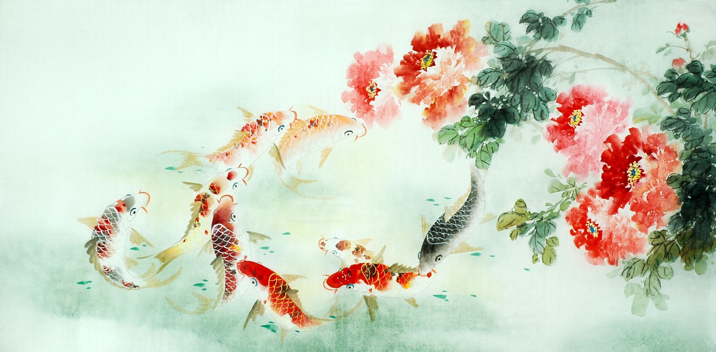 Chinese Carp Painting - CNAG011438